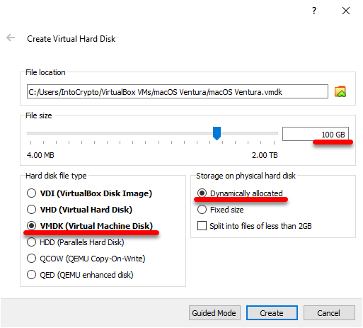 Virtual machine details