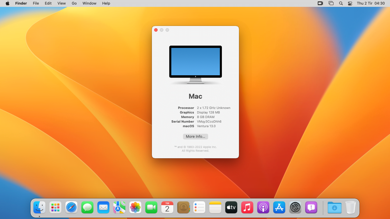 macOS Ventura Full-Screen